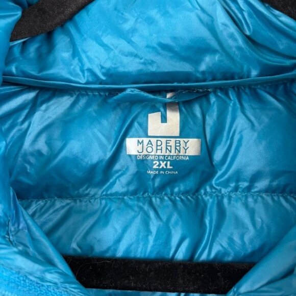 Made by Johnny women's 2XL blue packable puffer full zip removable hood jacket - Picture 3 of 8